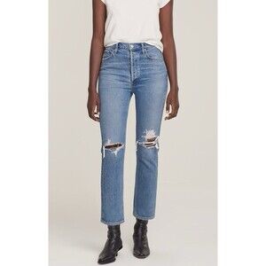Agolde Blue Straight Leg Jeans